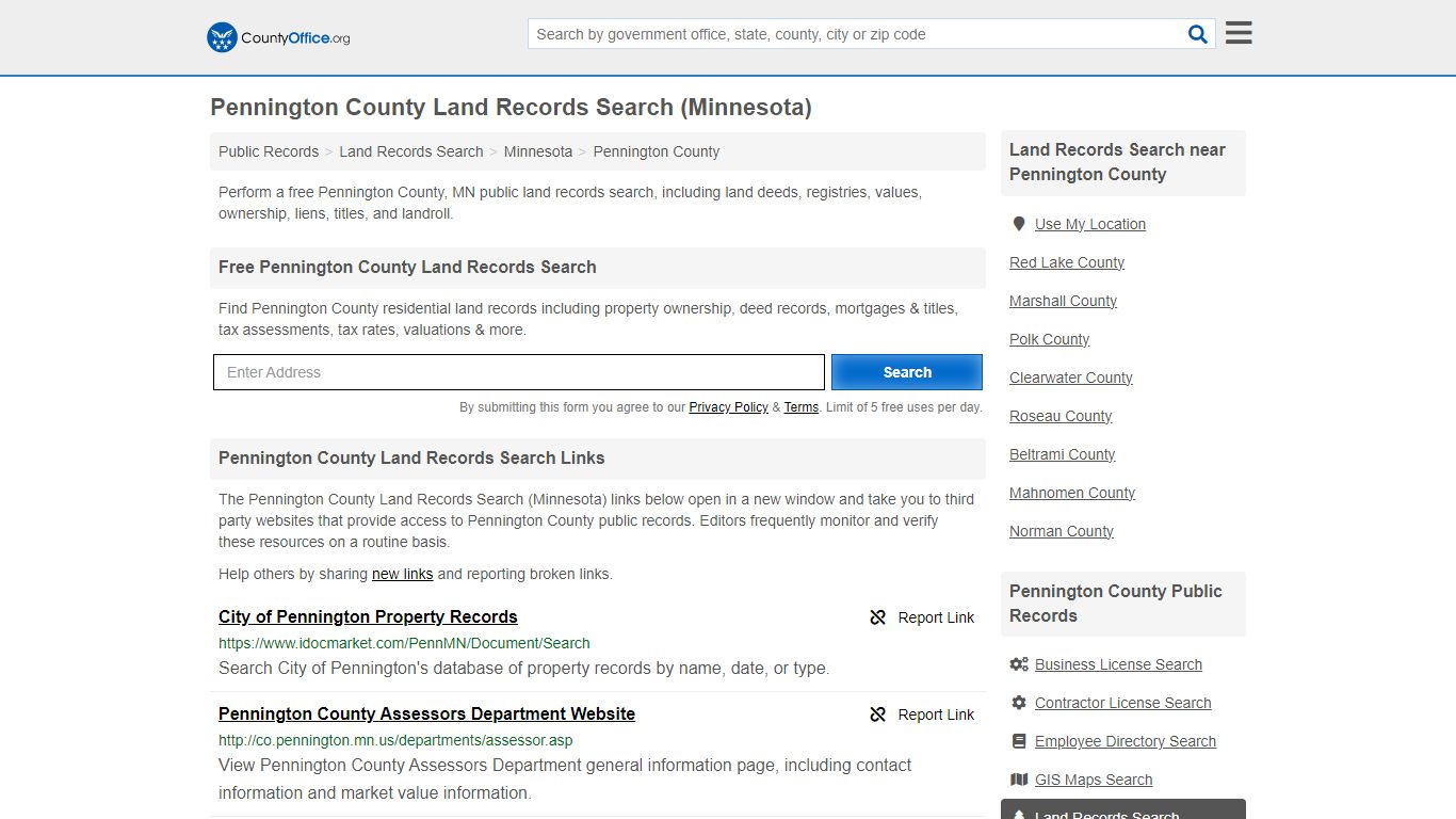 Pennington County Land Records Search (Minnesota) - County Office