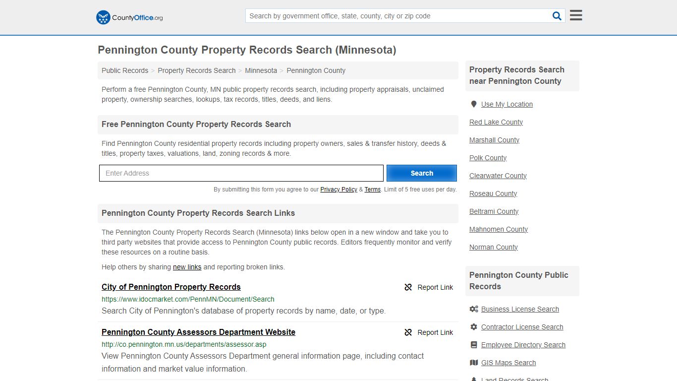 Pennington County Property Records Search (Minnesota) - County Office